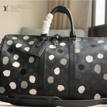 M46400黑花波點 LV x YK Keepall 45 旅行袋