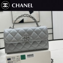 AP3238-01  Chanel原單Kelly銀色羊皮手柄包