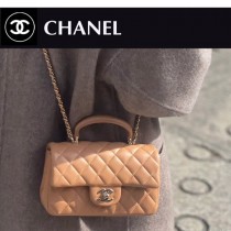 AS2431-4  羊皮淺金 Chanel原單最新Mini CF handle手提包