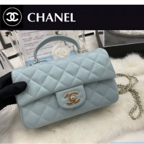 AS2431-1  羊皮淺金 Chanel原單最新Mini CF handle手提包