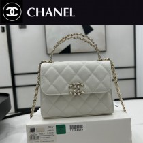AP3237-02  Chanel 原單Kelly銀色羊皮手柄包
