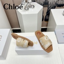 Chloe克洛伊春夏新款涼拖字母織帶平底涼拖