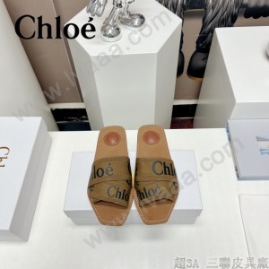 Chloe克洛伊春夏新款涼拖字母織帶平底涼拖