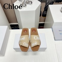 Chloe克洛伊春夏新款涼拖字母織帶平底涼拖