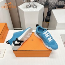 HERMES春夏新款情侶運動休閑鞋經典運動風格 英倫拼色設計