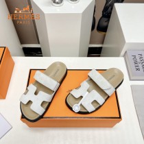 Hermes愛馬仕春夏經典情侶款磨砂皮二舅沙灘拖鞋