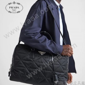 2VA009 PRADA普拉達新款格紋旅行包