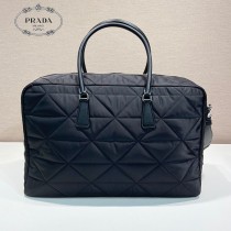 2VA009 PRADA普拉達新款格紋旅行包