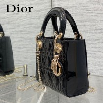 DIOR迪奧三格漆皮Classic Lady戴妃包