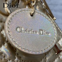 DIOR 三格香檳色戴妃 羊皮