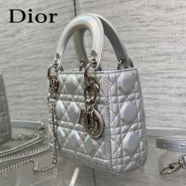 DIOR 三格香檳色戴妃 羊皮