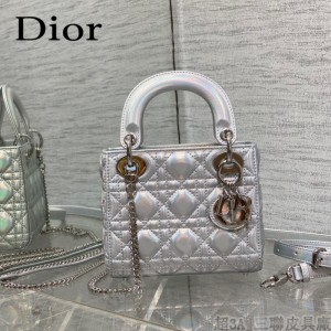 DIOR 三格香檳色戴妃 羊皮