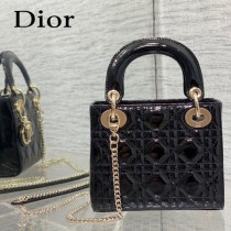 DIOR迪奧三格漆皮Classic Lady戴妃包