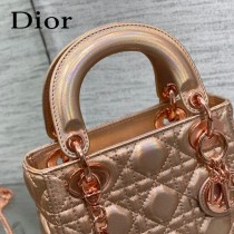 DIOR 三格香檳色戴妃 羊皮