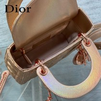 DIOR 三格香檳色戴妃 羊皮