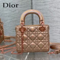 DIOR 三格香檳色戴妃 羊皮