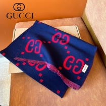 Gucci招牌重磅大Logo羊毛圍巾 字體雙G