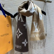 LV Reykjavik 漸變經典 Monogram 圖案山羊絨圍巾