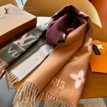 LV Reykjavik 漸變經典 Monogram 圖案山羊絨圍巾