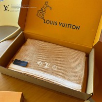 LV Headline针织 围巾 Monogram 花卉刺绣点缀角落