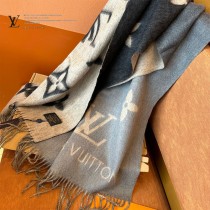 LV Reykjavik 漸變經典 Monogram 圖案山羊絨圍巾