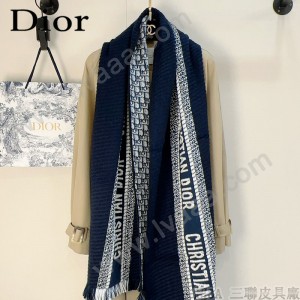 Dior最新Oblique 印花雙面圍巾