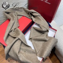 Loro piana頂級原單經典水波紋素色羊絨圍巾