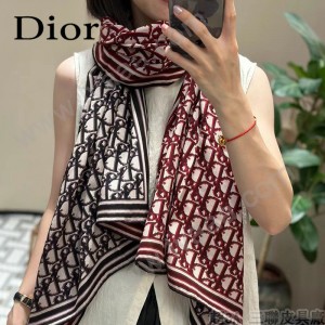 Dior老花頂級真絲羊絨方巾 三個色
