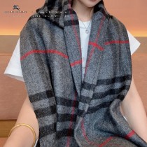 Bur最新款經典英倫格紋連帽圍巾小披肩 圍巾披肩兩用