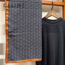 celine經典高端雙面同色圍巾Goya 絲絨長巾