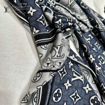 lv MONOGRAM JACQUARD DENIM高定版絨方巾