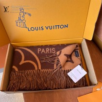 LV 秋冬款老花圍巾