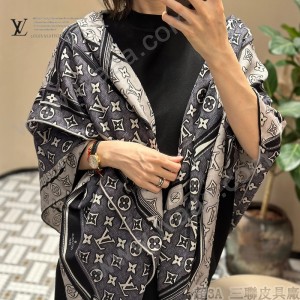 lv MONOGRAM JACQUARD DENIM高定版絨方巾