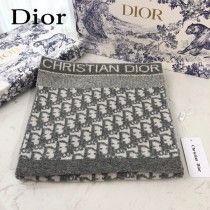 dior傾斜Oblique字母針織長巾面料羊絨羊毛