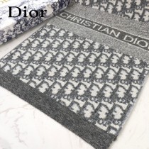 dior傾斜Oblique字母針織長巾面料羊絨羊毛