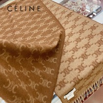 CELINE凱旋門散林老花羊絨圍巾