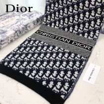 dior傾斜Oblique字母針織長巾面料羊絨羊毛
