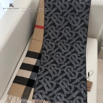 博柏利經典TB logo標誌vs 格子設計雙面羊絨圍巾