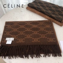 CELINE瑟琳新款凱旋門標誌羊絨長巾