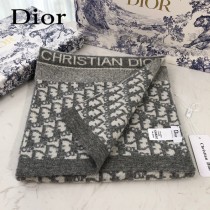dior傾斜Oblique字母針織長巾面料羊絨羊毛