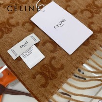 CELINE凱旋門散林老花羊絨圍巾