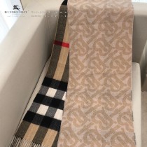 博柏利經典TB logo標誌vs 格子設計雙面羊絨圍巾