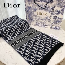 dior傾斜Oblique字母針織長巾面料羊絨羊毛