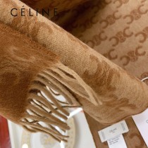 CELINE凱旋門散林老花羊絨圍巾