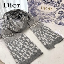 dior傾斜Oblique字母針織長巾面料羊絨羊毛