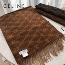 CELINE瑟琳新款凱旋門標誌羊絨長巾