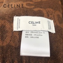 CELINE瑟琳新款凱旋門標誌羊絨長巾