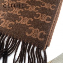 CELINE瑟琳新款凱旋門標誌羊絨長巾