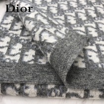 dior傾斜Oblique字母針織長巾面料羊絨羊毛