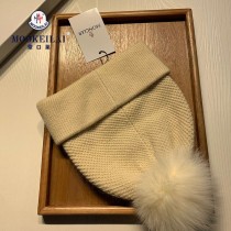蒙口羊毛狐貍毛球毛線帽